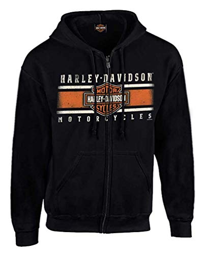 Harley-Davidson フルジップフーディ XL 黒/赤 Amazon.com: Harley-Davidson Men's Custom Iconic B&S Fleece Full